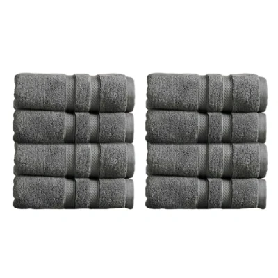 Image of Christy Chroma Hand Towels Set Pack of 8 Highly Absorbent Heavyweight 675GSM Bold and Bright Soft Velvety Smooth Bathroom 100% Cotton Ash Grey