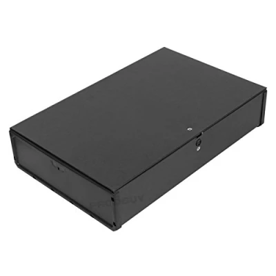 Image of 2 x Black A4/Foolscap Lock Spring Box Files 70mm Document Paper Storage Folder