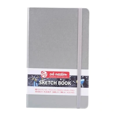 Image of Talens Art Creation Sketchbook 80 Sheets, 13 cm x 21 Size, Shiny Silver