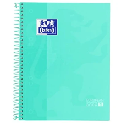 Image of Oxford, Notebook, A5, squared, 5x5, micro perforated Europeanbook1, extra hard cover, 80 sheets, ice mint colour