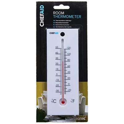 Image of Chef Aid Traditional Room Thermometer, Easy to Read Thermometer Measure Temperature, Shows in Celsius and Fahrenheit Ideal for use The Home, Office, Garden, Greenhouse Shed
