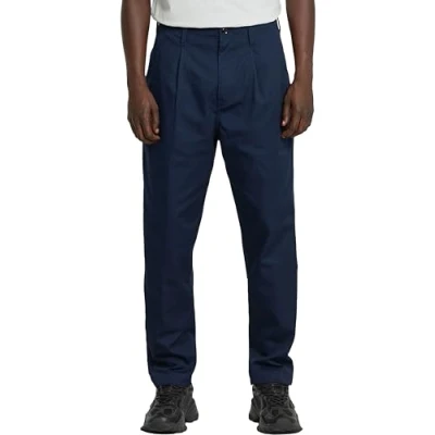 Image of G Star Men&#039;s Pleated Chino Relaxed Tapered, Blue (salute D24543 D967 C742), 28W / 30L
