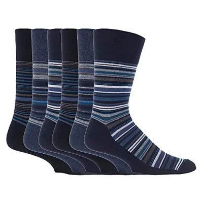 Image of Gentle Grip NEW: 6 Pairs Men&#039;s No Elastic Socks 11 uk, 39 45 eur (MGG49)