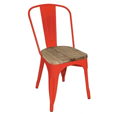 Image of Bolero Bistro Side Chairs with Wooden Seat Pad Red (4 pack)