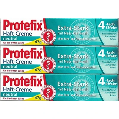 Image of Protefix Adhesive Cream Extra Strong Neutral 3 x 40ml