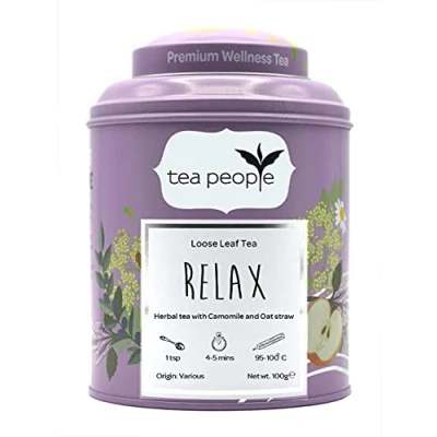 Image of Tea People Relax, Loose Leaf Blended Herbal In A Tin Caddy, 75 g
