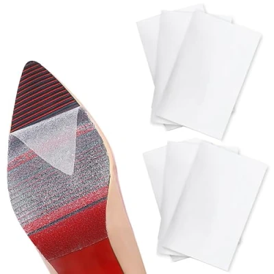 Image of 6 Pack 10x25cm Sole Sticker Shoes Protector Crystal Clear Anti Slip Shoe High Heels Self Adhesive Ground Grip Protective