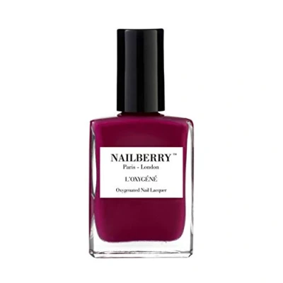 Image of Nailberry L&#039;Oxygéné Oxygenated Nail Lacquer Raspberry, 15 ml Polish for a Healthier Manicure &amp; Long Lasting Colour 12 Free, Vegan, Halal, Cruelty Gluten Free