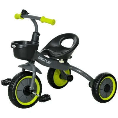 Image of AIYAPLAY Trike for 2 5 Years Old, Kids Tricycle with Adjustable Seat, Basket, Bell, Black