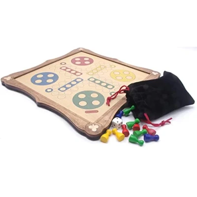 Image of Ludo traditional wooden board game