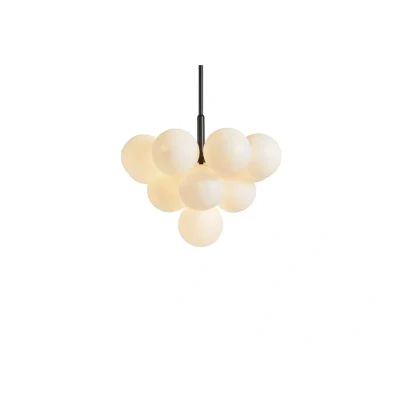 Image of Markslöjd Merlot hanging light made of glass, black/white
