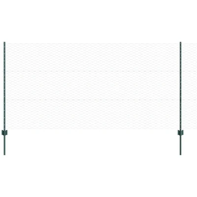 Image of vidaXL Fence Posts 11 pcs U Channel Green 120 cm Steel