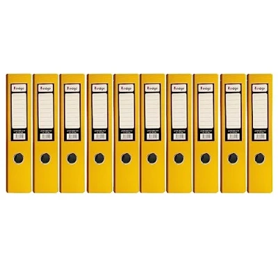 Image of indigo® Premium A4 Office Lever Arch File Durable, Organized Storage (FSC Certified, Yellow, 70mm Spine Pack of 10)