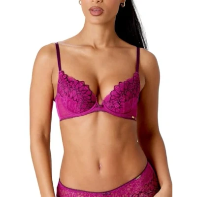 Image of Gossard Women&#039;s Swirl Padded Plunge Bra, Purple (Raspberry), 34B