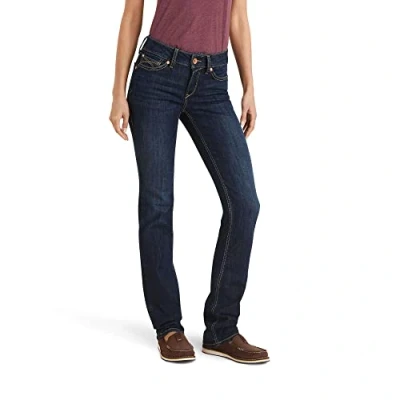 Image of ARIAT Women&#039;s R.e.a.l. Perfect Rise Greta Straight Jean, Midnight, 32 Long