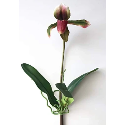 Image of artplants.de Fake orchid VELANA on spike, violet green, 16&quot;/40cm, Ø5.5&quot;/14cm Artificial flowers/False plant
