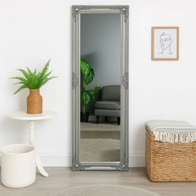 Image of Melody Maison Tall Silver Ornate Mirror 47cm x 142cm