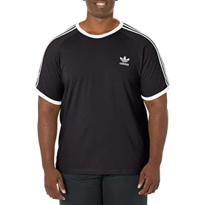 Image of adidas Originals Men&#039;s Adicolor 3 Stripes Tee Shirt, Black, Medium
