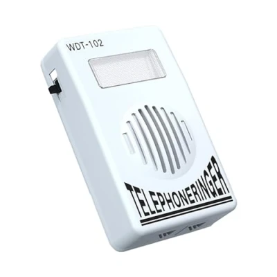 Image of Adjustable Telephone Ringer Amplifier With Flashing Lights For Landline Phone Sound Enhancer Wall Mountable