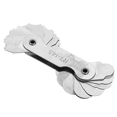 Image of Radius Gauge, R0.3 1.5/ R1 6.5/ R7 14.5/ R15 25//R25 50/R52 100MM Stainless Steel Fillet Gauge(R7 14.5MM) Zeus Book High Precision Digital Meter Gage Set