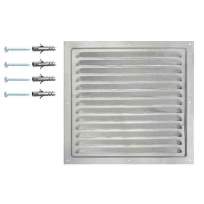 Image of Ventilation Grille Made from Anodized Aluminium 25 x cm / 10 inches, Air Vent with Protective Insect’s Net, Indoor/Outdoor Metal Grid Net.