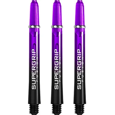 Image of Harrows Supergrip Fusion Stems with Machined Rings Medium 1 set (3) (Black &amp; Purple)