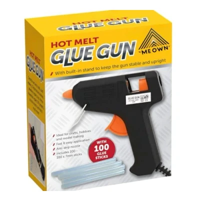 Image of MEOWN 10W Hot Glue Gun Kit with 100 Free Sticks High Temp Heavy Duty Quick Heating, Energy Efficient Precision Nozzle for Arts, Crafts, DIY, Home Repairs
