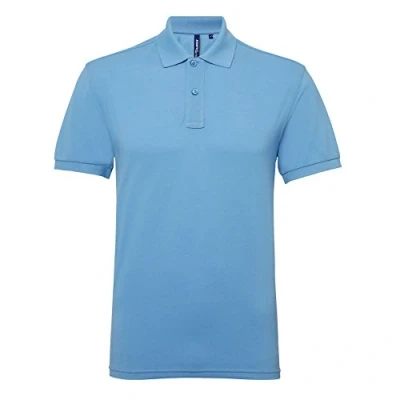 Image of Asquith &amp; Fox Men&#039;s Poly/Cotton Blend Polo Shirt, Blue (Cornflower 000), X Large (Size:XL)