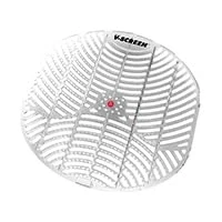 Image of Vectair Systems BCV163 RD V Urinal Screen, Red Apple Orchard, Transparent Light Grey (Pack of 12)