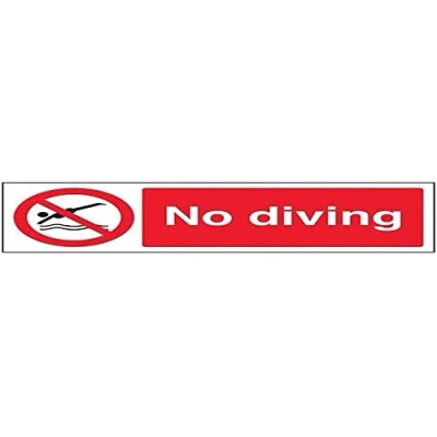 Image of V Safety No Diving Prohibition Sign 300mm x 100mm 1mm Rigid Plastic