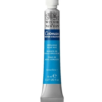 Image of Winsor &amp; Newton 303139 Cotman 8ml Water Colour Tube Cerulean Blue Hue