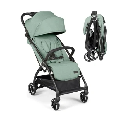 Image of Ickle Bubba Aries Autofold Stroller Feather Light Design, Multi Position Recline, and Handy Auto Fold Mechanism (Sage Green)