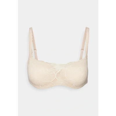 Image of Triumph Womens Body Make Up Illusion Lace Padded Balcony Bra Grey Polyamide Size 32B