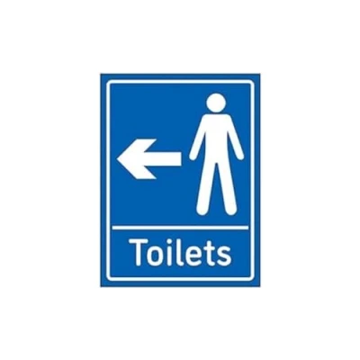 Image of V Safety Mens Toilets Arrow Left 200 mm x 300 2 Super Strong PETG