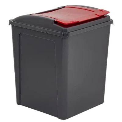 Image of VFM Recycling Bin With Lid 50 Litre Red