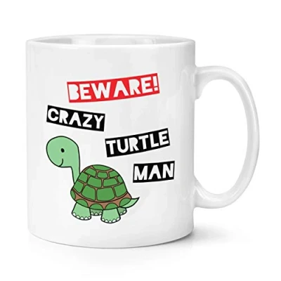 Image of Beware Crazy Turtle Man 10oz Mug Cup