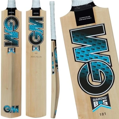 Image of Gunn &amp; Moore GM Cricket Bat Diamond 101 BS55 Ben Stokes Striker Childrens Starter Mini Size Suitable for Players Aged 8 11