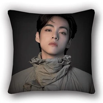 Image of bts merchandise Bangtan Boys Jimin V Suga Jungkook Double Sided Linen Decorative Square Pillowcases Pillow gifts 45cmx45cm