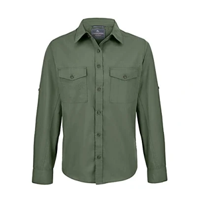 Image of Craghoppers Mens Expert Kiwi Long Sleeved Shirt, Dark Cedar Green, Size L