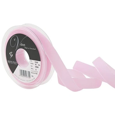 Image of Berisfords Velvet Ribbon, Baby Pink, 10.2 x 2.1 cm