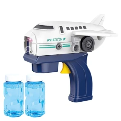 Image of koolbitz Airplane Bubbles Maker for Kids with 2 Bubble Liquid, Outdoor Blower Toys Maker, Girls,
