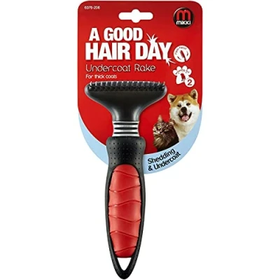 Image of Mikki Dog, Puppy Grooming Undercoat Rake Dematting Tool Removes Matts for Thick Coats