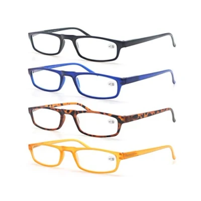 Image of MODFANS Reading Glasses 1.25 4 Pack with Pocket Vintage Look Comfort Spring Hinge Arms Readers for Men and Women