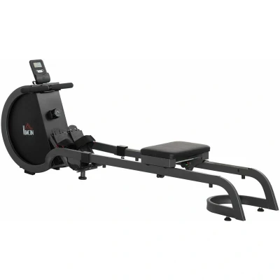 Image of HOMCOM Folding Rowing Machine with 16 Level Adjustable Magnetic Resistance, Aluminium Side Rail, Digital Monitor, Cardio Workout Rower, for Home, Gym, Office