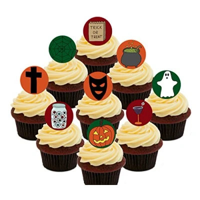Image of Made4You Halloween Party Pack Edible Cupcake Toppers Stand up Wafer Cake Decorations (Pack of 30)