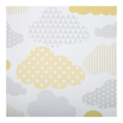 Image of Clouds Wallpaper Yellow / Grey Graham and Brown 108267