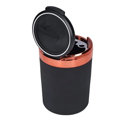 Image of Cigar Ashtray, Flexible Opening Flame Retardant Car Ashtray Smoke Free Widely Uses Blue LED for Office Rest Room Household(orange)