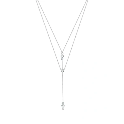 Image of Elli Necklace Y Chain Layer Round Basic Geo Crystals 925 Sterling Silver