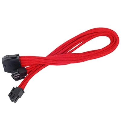 Image of SilverStone SST PP07 EPS8R 30cm EPS 8pin to EPS/ATX 4+4pin Sleeved Extention Cable, red