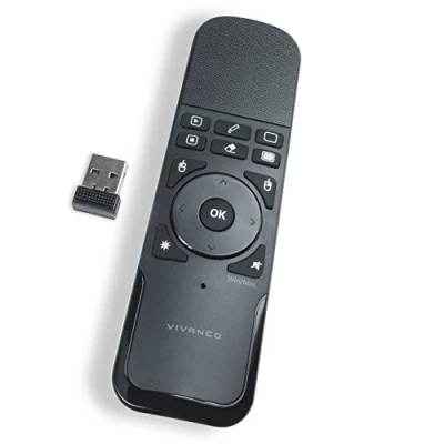 Image of Vivanco Wireless Presenter (with touchpad, laser pointer, mouse function, for Windows, Apple Mac, Android, Linux), black/white